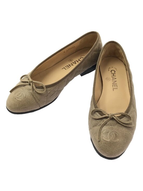Chanel Shoes - Chanel Leather CC Logo Quilted Flat Shoes 36c Gray Jew